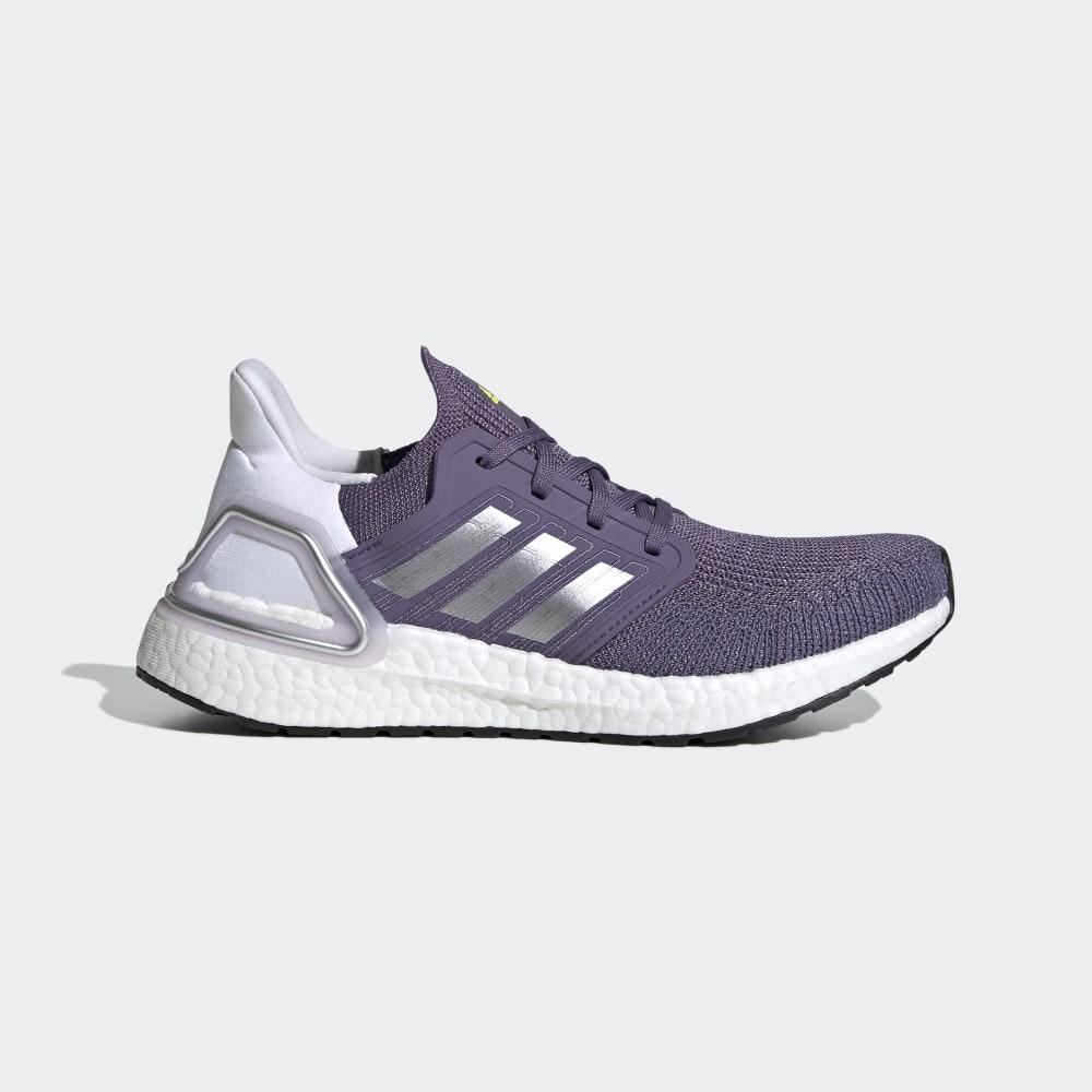 Adidasi Alergare Adidas Ultraboost 20 Dama Romania - Violet/Argintii Metal/Albi EG0718